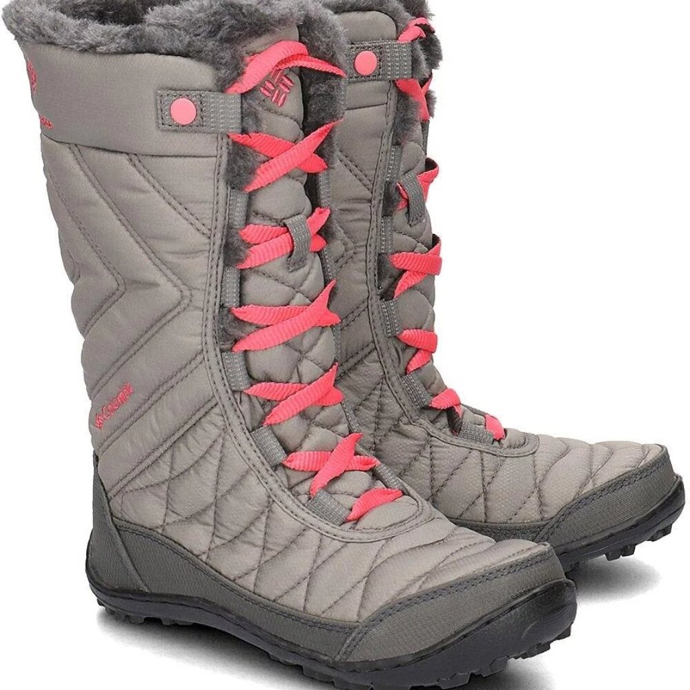 Columbia Toddlers Grey Peach Minx Mid III WP BY5949-008 Snow Boots Size 3